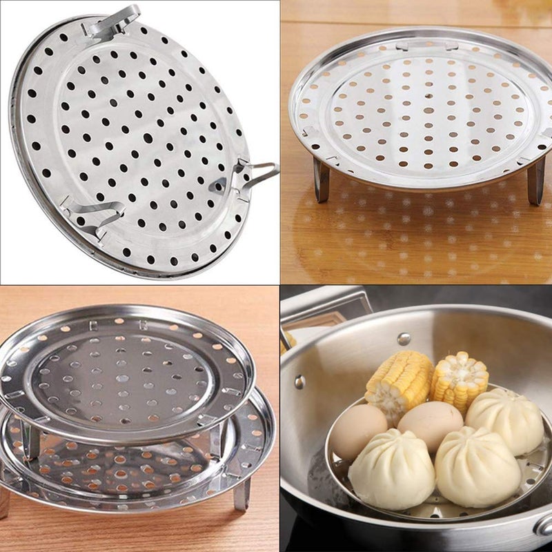 Fnoko Steaming Rack Household Stainless Steel Cooking Ware Thickened Steaming Rack Stand (11 inch) - Image 3